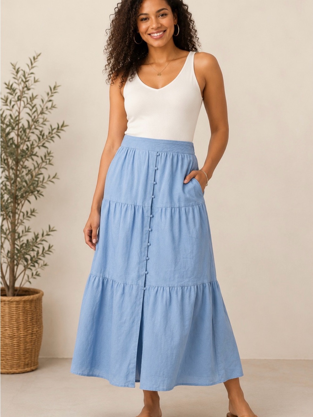 Women's Midnight Sky Maxi Blue Skirt Elastic Waist Size XLarge NWT Boho Hippie